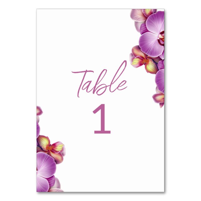 Tarjeta de tabla Boda Orchids (Anverso)