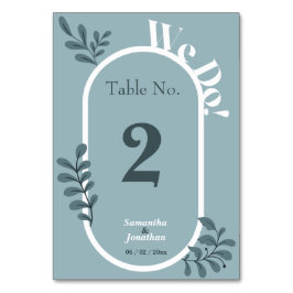 Tarjeta de tabla Boda simple azul