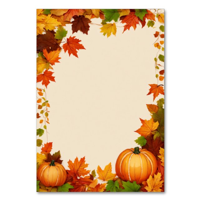 Tarjeta de tabla con toque de otoño (Anverso)