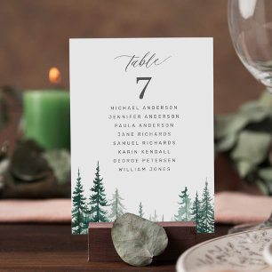 Tarjeta de tabla de asiento de boda forestal rústi