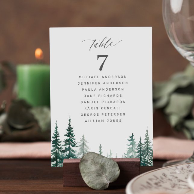 Tarjeta de tabla de asiento de boda forestal rústi (Subido por el creador)