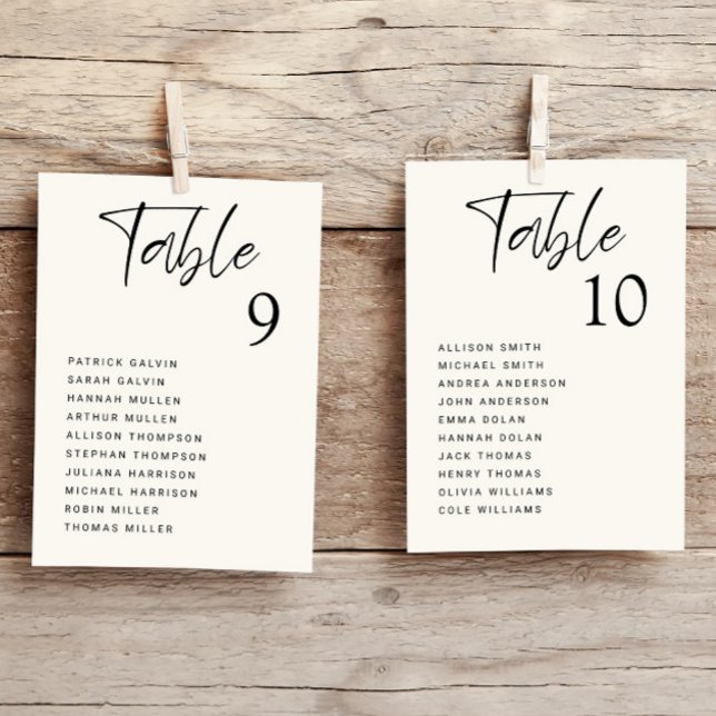 Tarjeta de tabla de asientos de mesa Boda moderna (Subido por el creador)