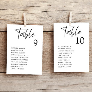 Tarjeta de tabla de asientos de mesa Boda moderna