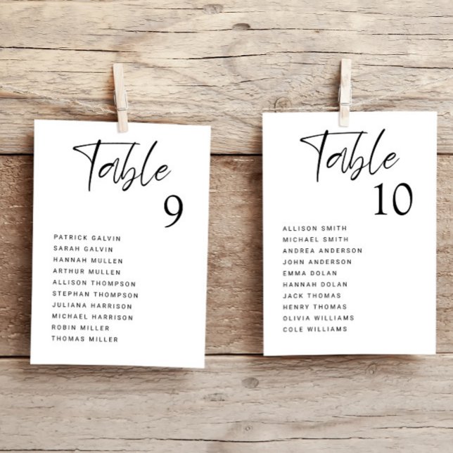 Tarjeta de tabla de asientos de mesa Boda moderna (Subido por el creador)