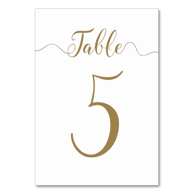 Tarjeta de tabla de Boda de oro número 5 (Anverso)