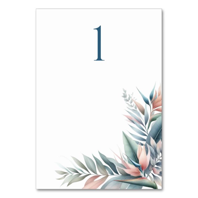 Tarjeta de tabla de Boda de sueño tropical acuátic (Anverso)