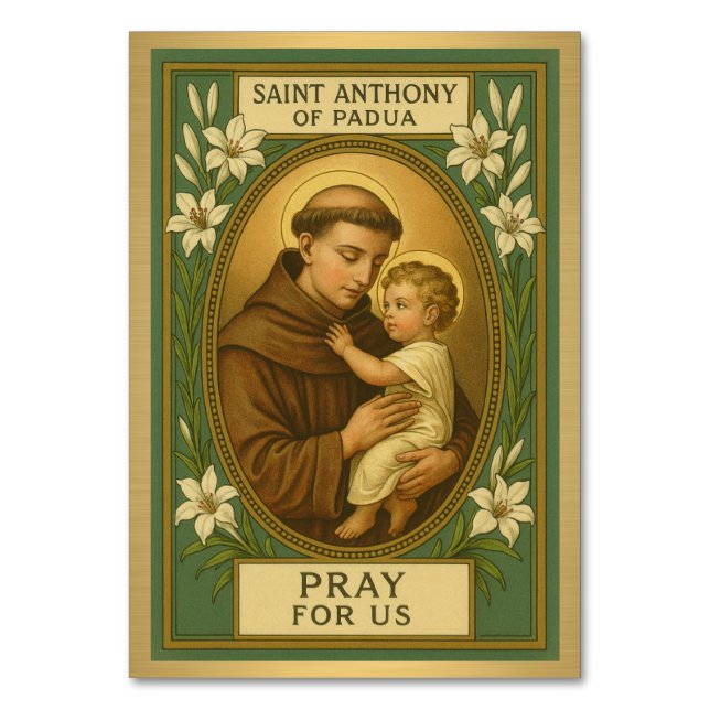 Tarjeta de tabla de Bodas católicos de St. Anthony (Anverso)