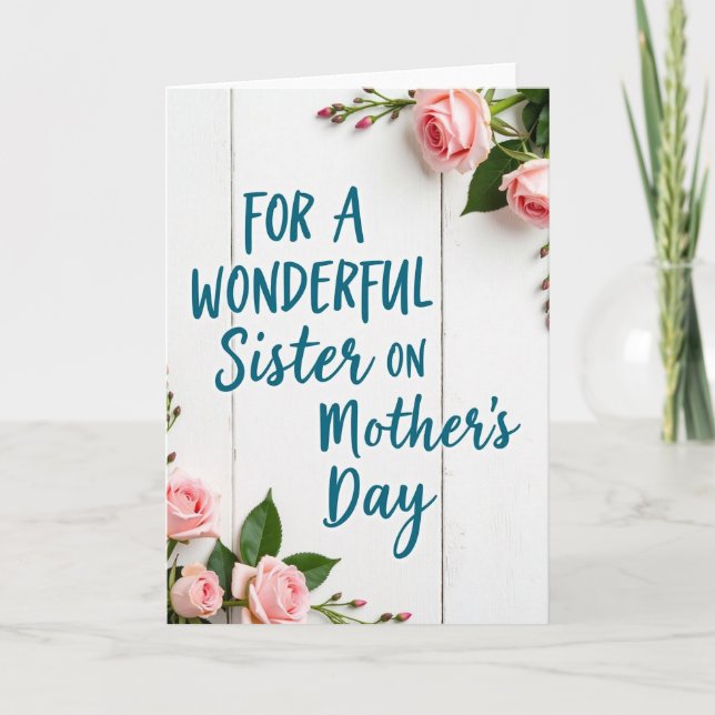 Tarjeta de tabla de madera del día de las hermanas (Anverso)