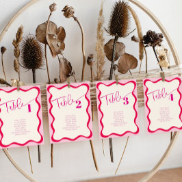 Tarjeta de tabla de nombres de asiento de borde on