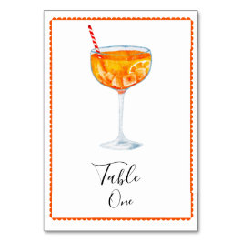 Tarjeta de tabla de números de Aperol Spritz