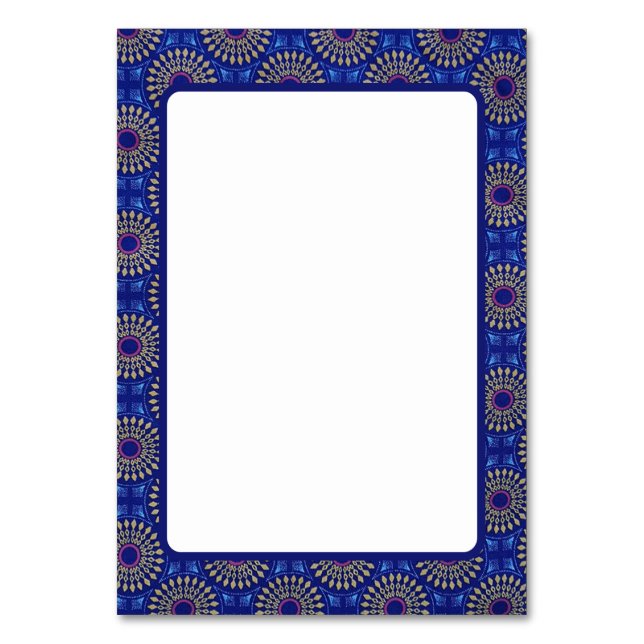 Tarjeta de tabla de patrones africana (Anverso)