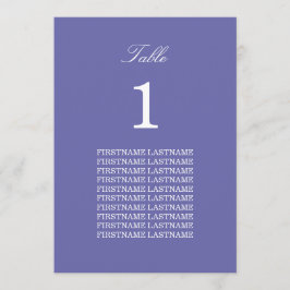 Tarjeta de tabla Lavender de nombres de invitado