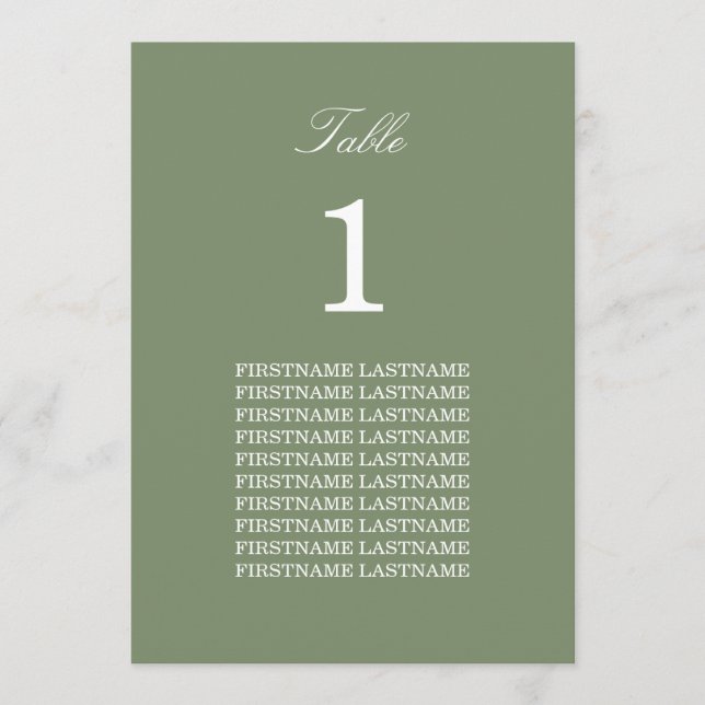 Tarjeta de tabla verde de nombres de invitado (Anverso)