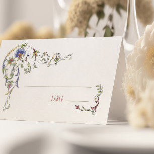 Tarjeta de tabulación botánica de Boda victoriano