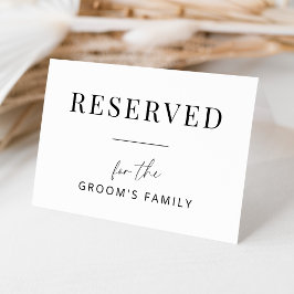 Tarjeta de tabulación reservada para Boda minimali