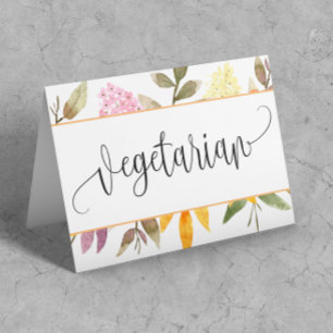 Tarjeta de tabulación vegetariana