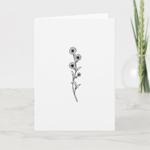 Tarjeta de Tallo de Flor Blanca