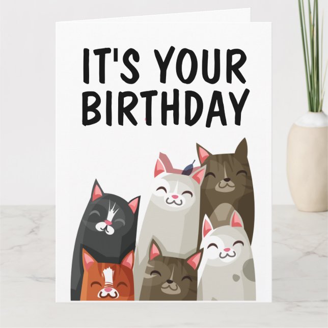 TARJETA DE TAMAÑO SUPERIOR DE CUTE CAT LOVER BIRTH (Anverso)