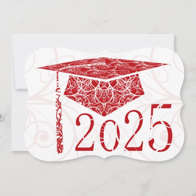 Tarjeta de tapón floral rojo y blanco 2025 (Anverso)