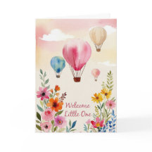 Tarjeta de tarjeta de baby shower de globo aerostá