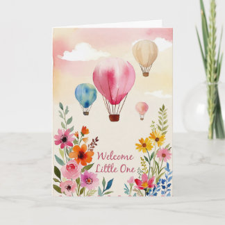 Tarjeta de tarjeta de baby shower de globo aerostá