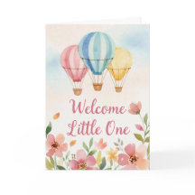 Tarjeta de tarjeta de baby shower de globo aerostá