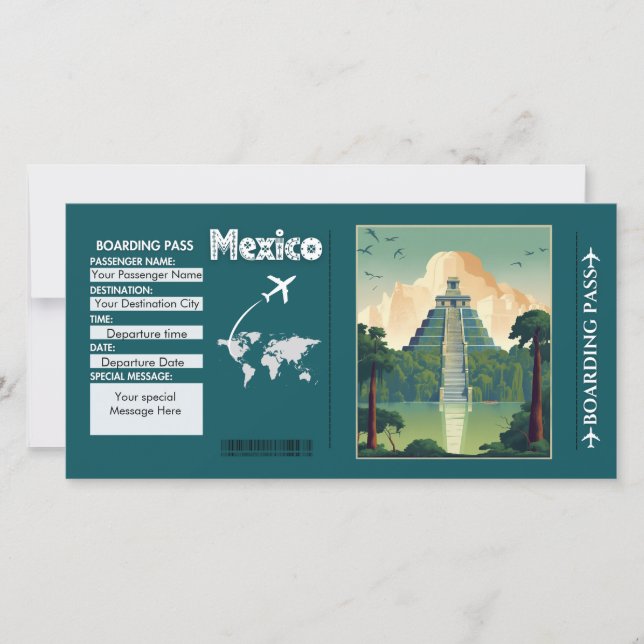 Tarjeta de tarjeta de embarque personalizada para  (Anverso)