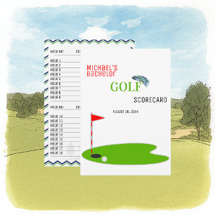 Tarjeta de tarjeta de golf de la fiesta de soltero