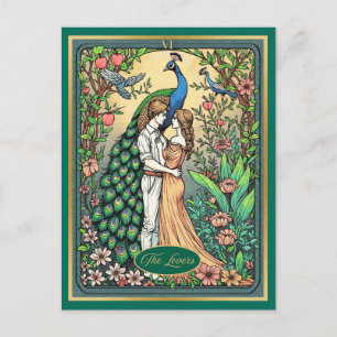 Tarjeta de Tarot Art Nouveau, Los Amantes