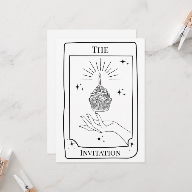 Tarjeta de Tarot Blanco Blanco Místico Personaliza (Anverso/Reverso In Situ)
