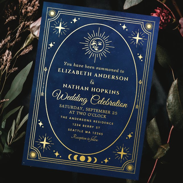 Tarjeta de Tarot Celeste Azul Invitación de Boda c (Subido por el creador)