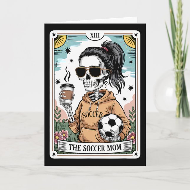 Tarjeta de Tarot de Esqueleto Divertido para Mamá  (Anverso)