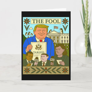 Tarjeta de Tarot de Trump El Loco Impone Arancel a