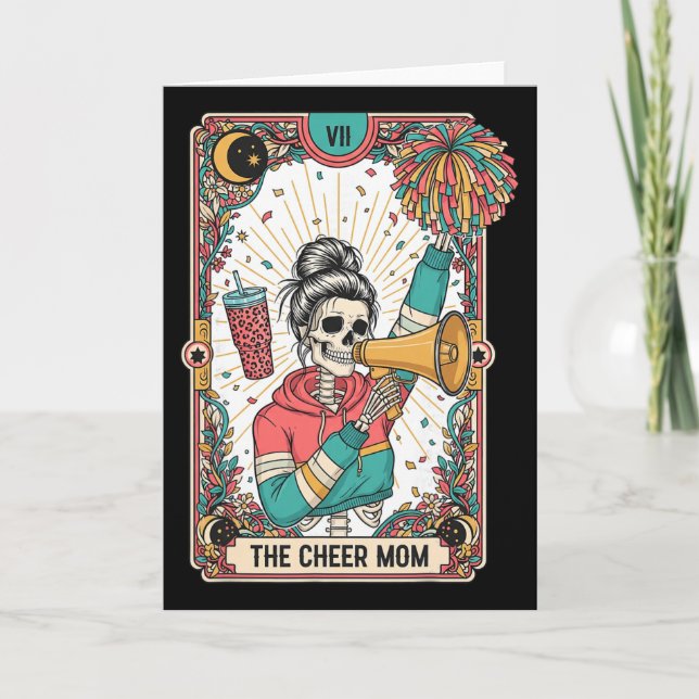 Tarjeta de Tarot Gótica Animadora Mamá Esqueleto D (Anverso)
