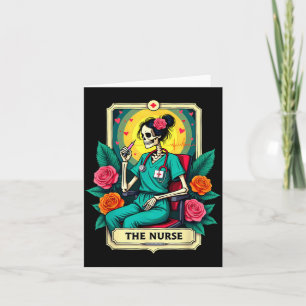 Tarjeta de Tarot Gótica Enfermera Esqueleto La Enf