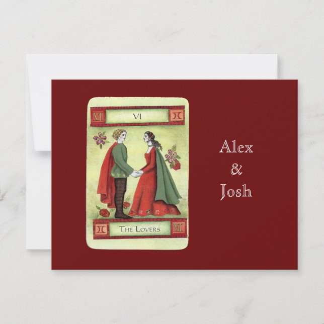 Tarjeta de tarot "Los amantes" (Anverso)