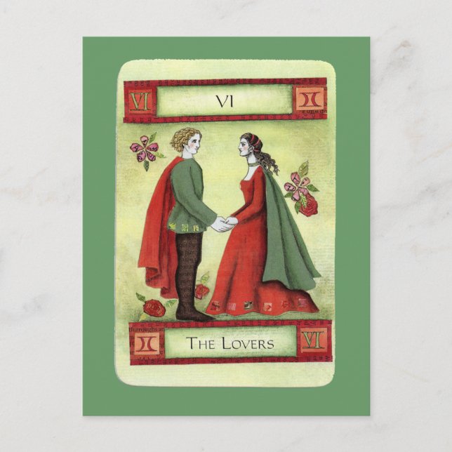 Tarjeta de tarot "Los amantes" (Anverso)