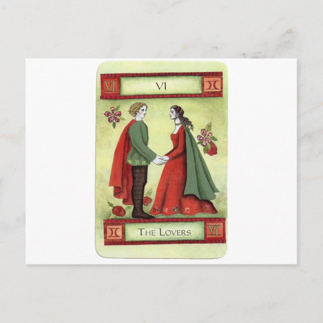 Tarjeta de tarot "Los amantes" (Anverso)