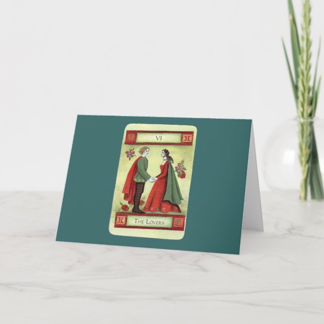 Tarjeta de tarot "Los amantes" (Anverso)