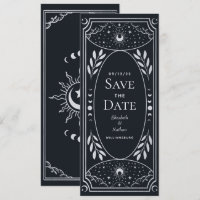 Tarjeta de Tarot Místico Elegante Plata Guardar la