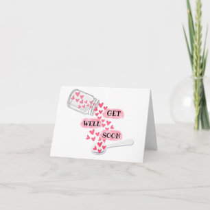 Tarjeta de Tarro de Corazones Lindo para Pronta Re