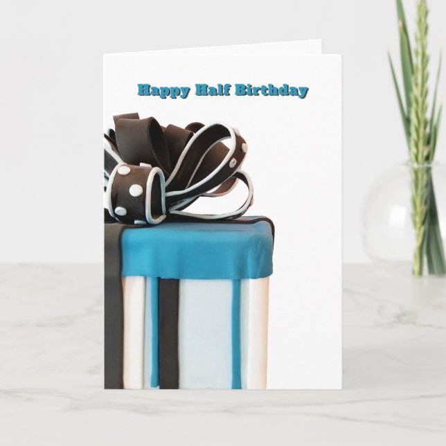 Tarjeta de tarta de medio cumpleaños (Anverso)