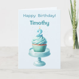 Tarjeta de tarta personalizada de 2º cumpleaños