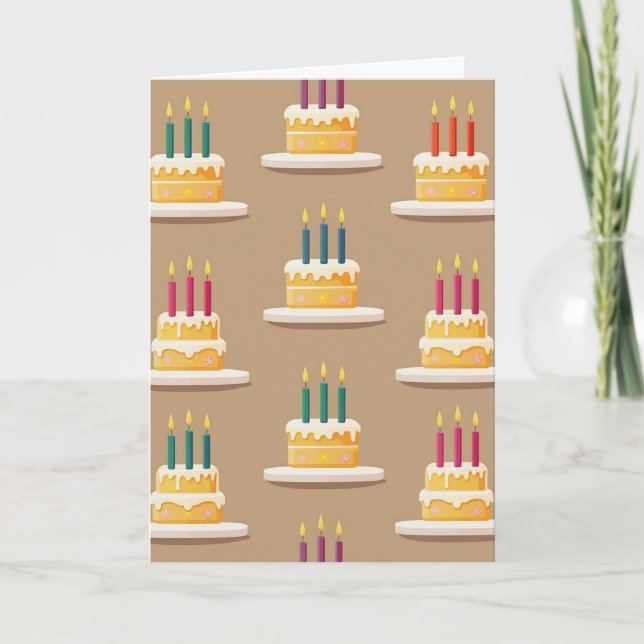 Tarjeta de tartas alegres de papel Kraft (Anverso)