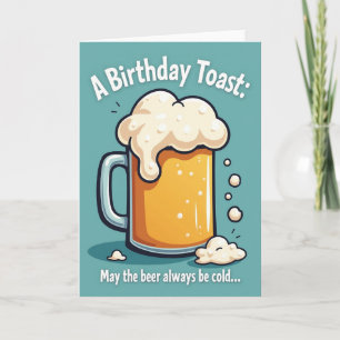 Tarjeta de taza de brindis de cumpleaños