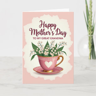 Tarjeta de Taza de Corazón Sincero Rayado