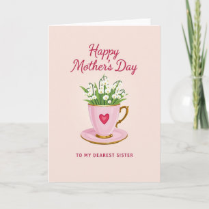 Tarjeta de Taza de Té del Día de las Hermanas Cari
