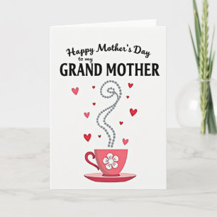 Tarjeta de Taza de Té del Día de las Madres Cálido
