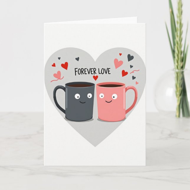Tarjeta de Tazas de Amor Eterno (Anverso)