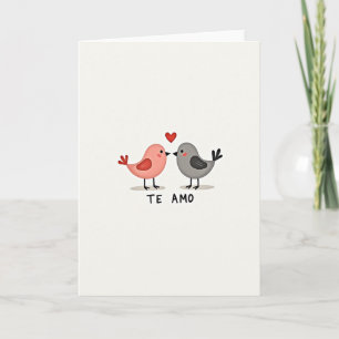 Tarjeta de Te Amo de Pájaros de Amor Adorables